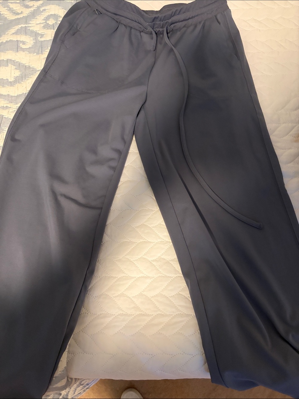Zac & Rachel Slate Blue Wide-Leg Drawstring Pants
